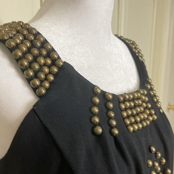 Eci Women’s Studded Black Stretch Cocktail Dress Sleeveless No size tag NWT - Picture 5 of 12